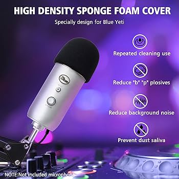 Blue Yeti Boom Arm Mic Stand with Pop Filter, Compatible